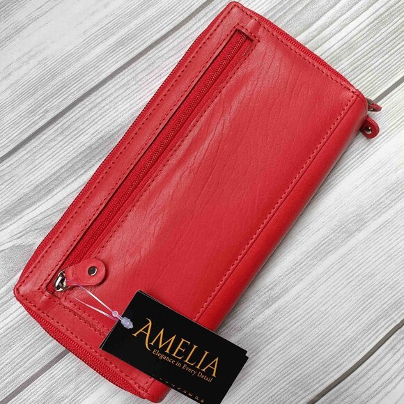 Genuine Leather Checkbook Cover, Credit Card Organizer, Long Checkbook Wallet - Picture 8 of 10